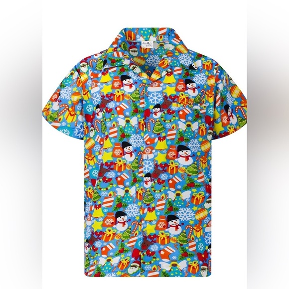 Festive Christmas Themed Hawaiian Shirt King Kameha 2XL Office Party - Picture 1 of 6